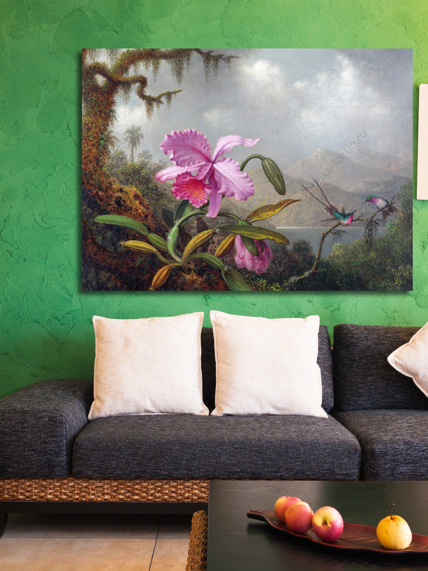 Картина Орхидеи и колибри