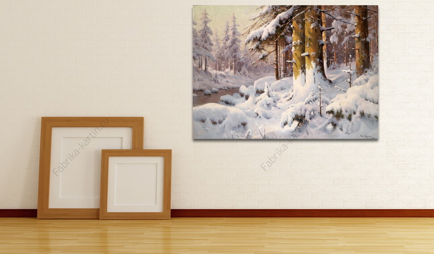 Картина Зимний лес на солнце  