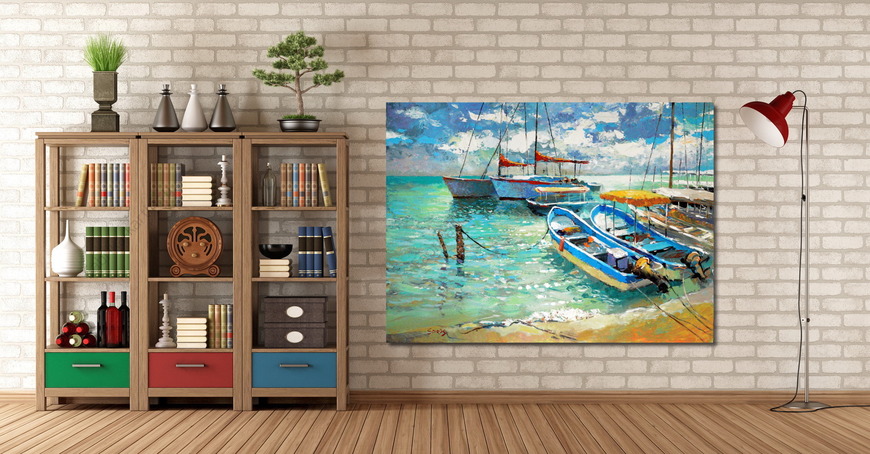 Картина Лодки у острова