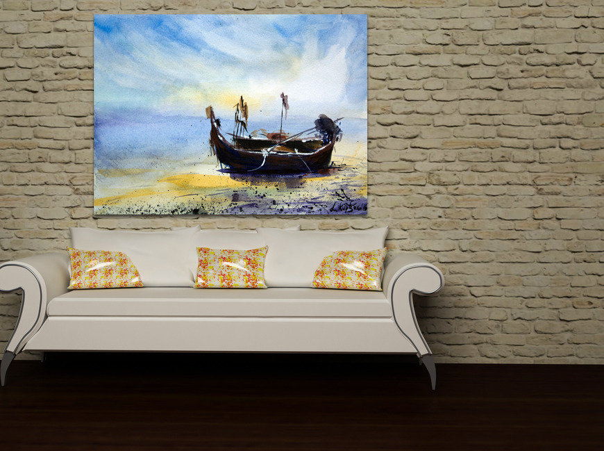 Картина Лодка на берегу