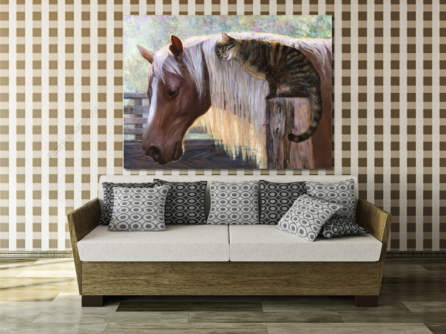 Картина Кот и конь