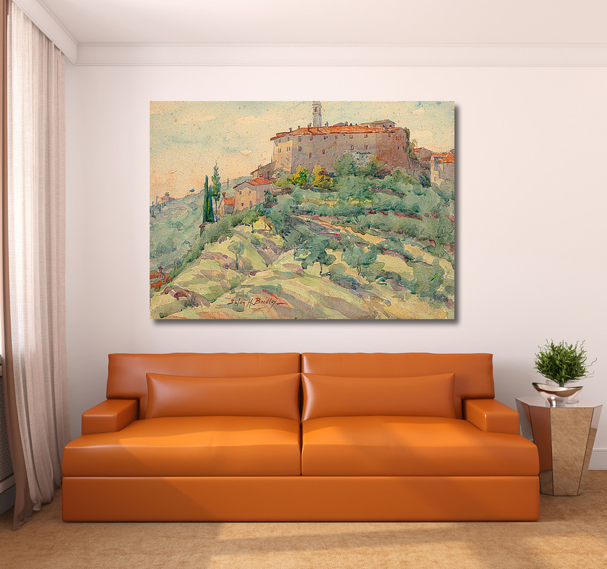 Картина Итальянский пейзаж с замком