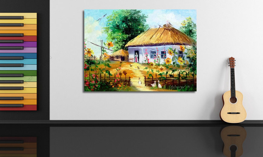 Картина Дом в селе