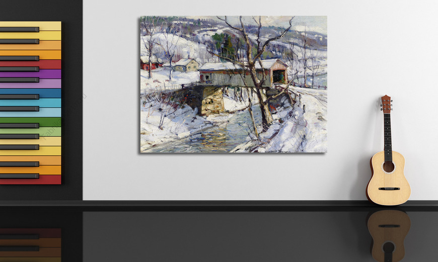 Картина Крытый мост зимой