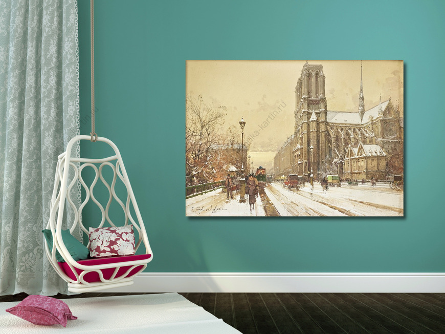 Картина Нотр-Дам в снегу 