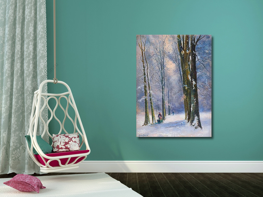 Картина Зимой в лесу, недалеко от Парижа