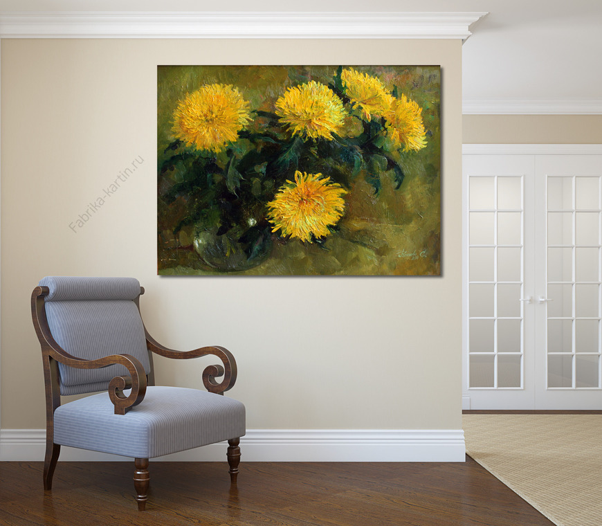 Картина Желтые хризантемы