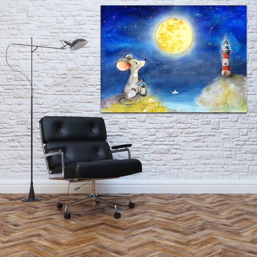 Картина Мышонок луна и маяк