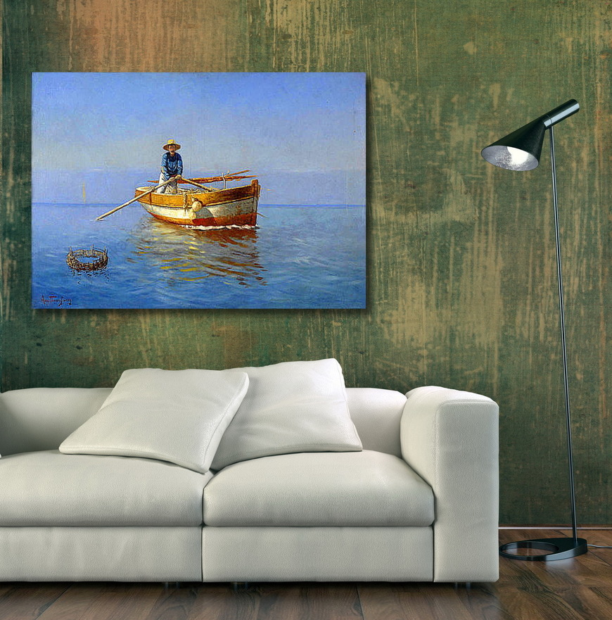 Картина Рыбак на лодке, Проссалентис Эмилиос