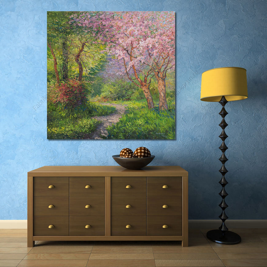 Картина Пейзаж с цветущем деревом...