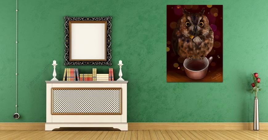 Картина Чаепитие с совой