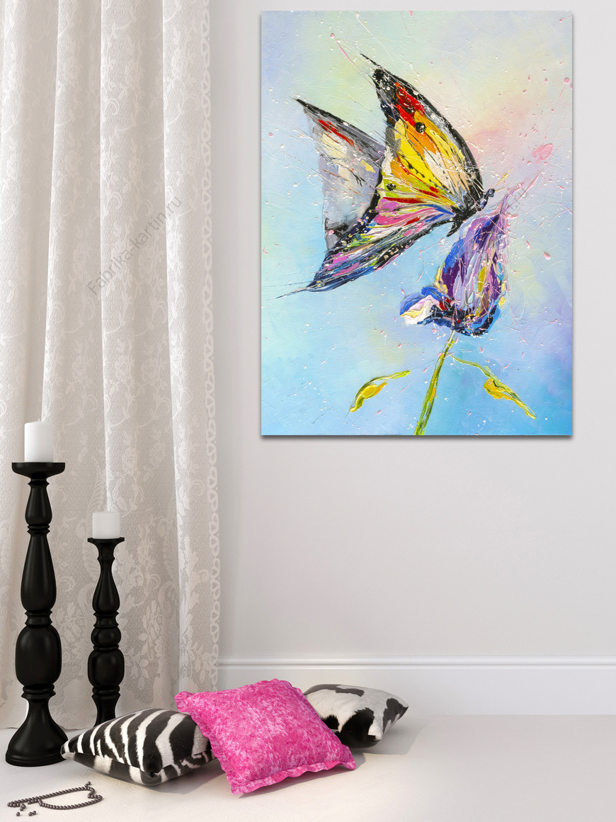 Картина Бабочка и цветок