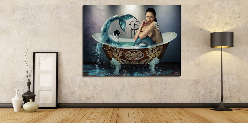 Картина Русалка в ванной.