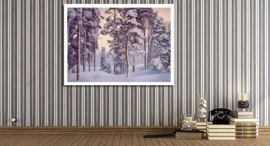 Картина Снежный зимний пейзаж.