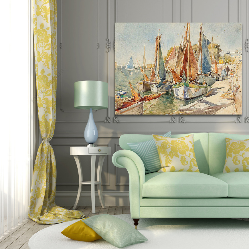Картина Яхты в гавани, Робинсон Флоренс