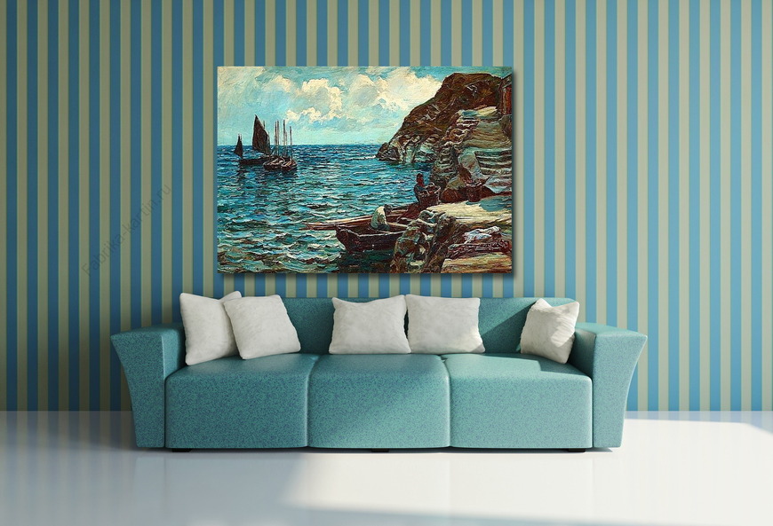 Картина Рыболовные суда недалеко от берега Корнуолла