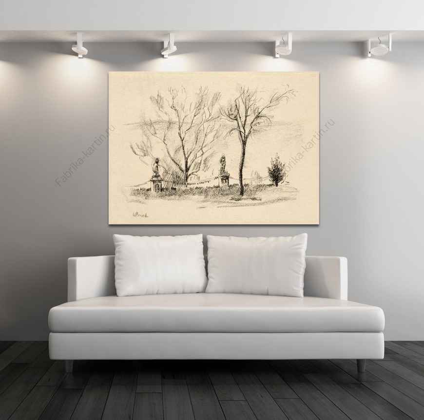 Картина Дерево, пейзаж, дома