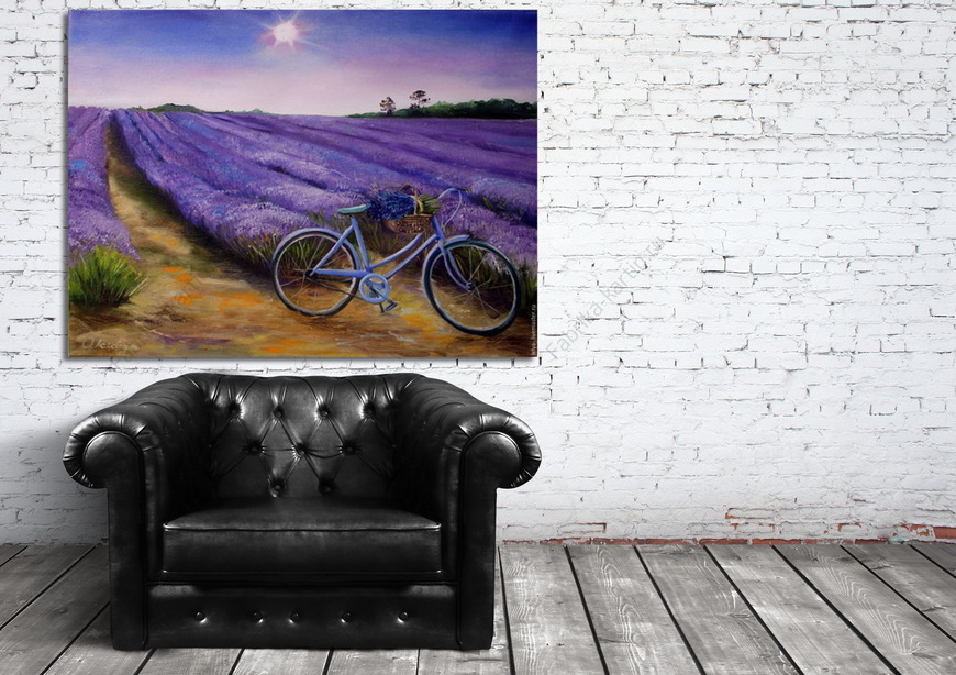 Картина Велосипед и лаванда