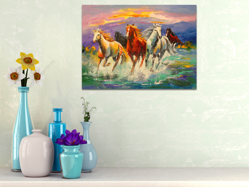 Картина Табун лошадей