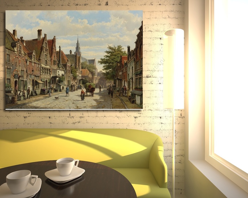 Картина Фигуры в голландском городе в солнечный день