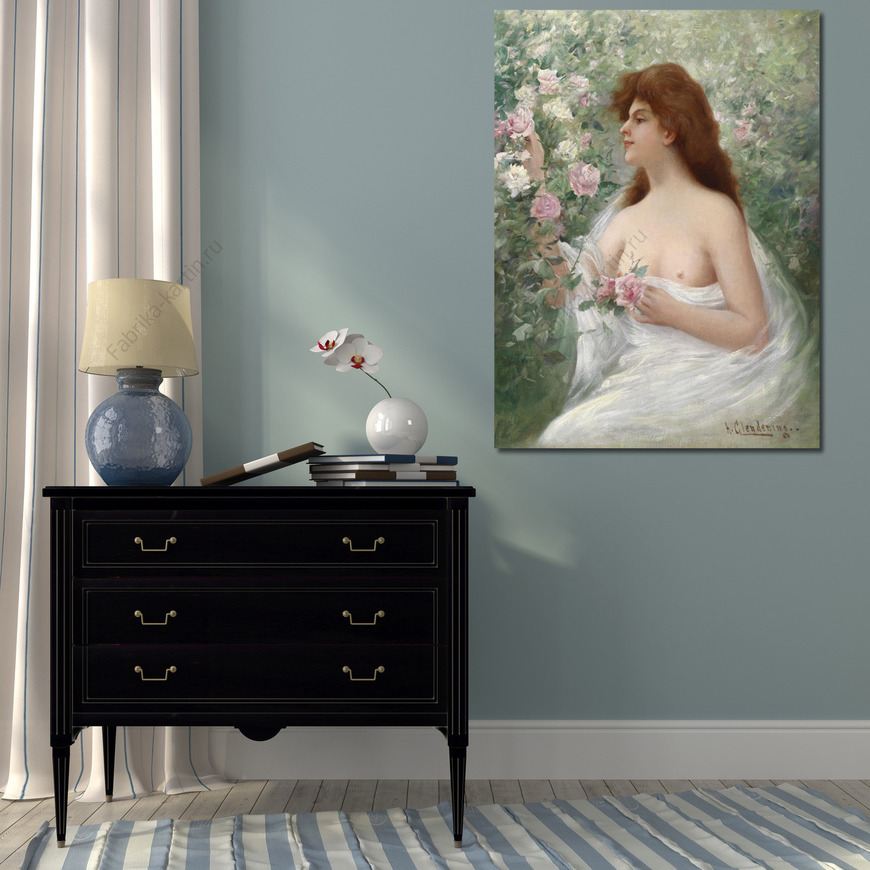 Картина Молодая женщина и розы