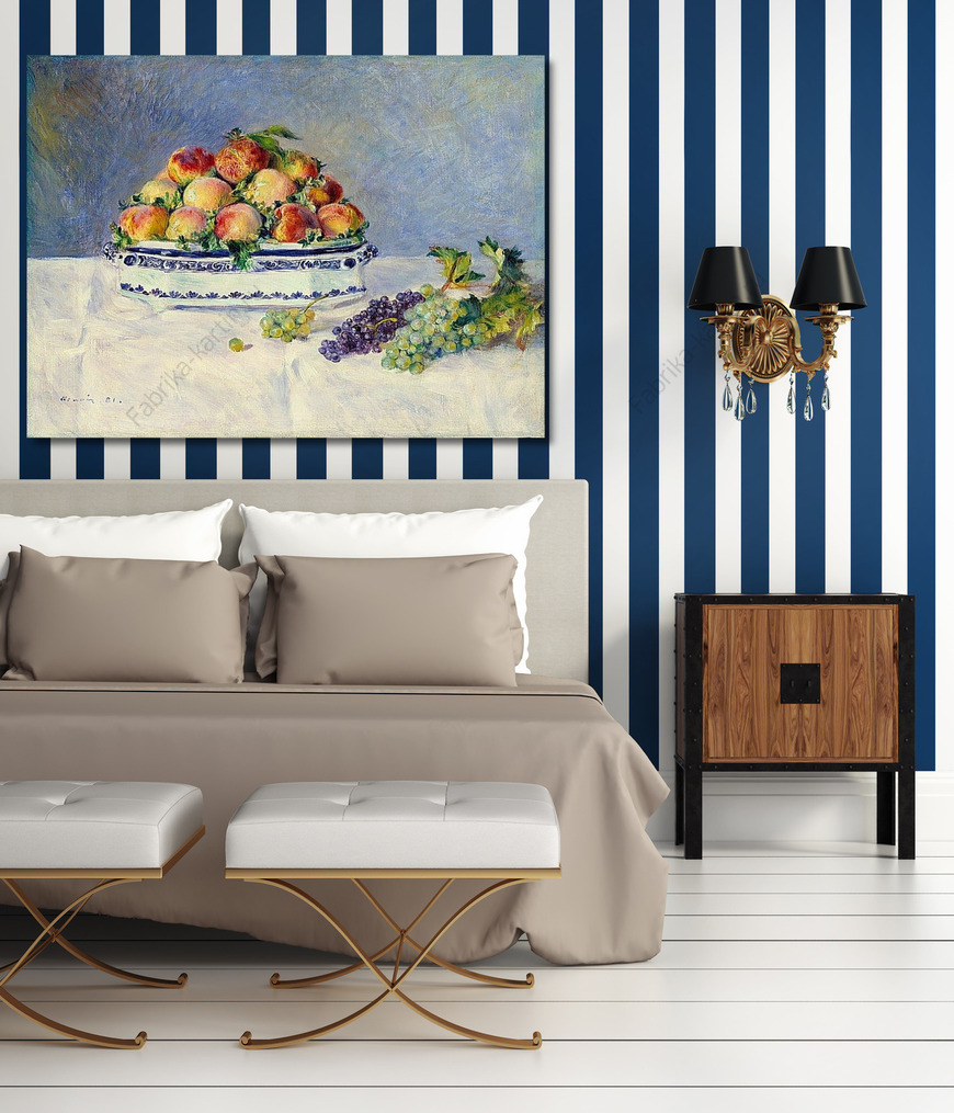 Картина Натюрморт с персиками и виноградом