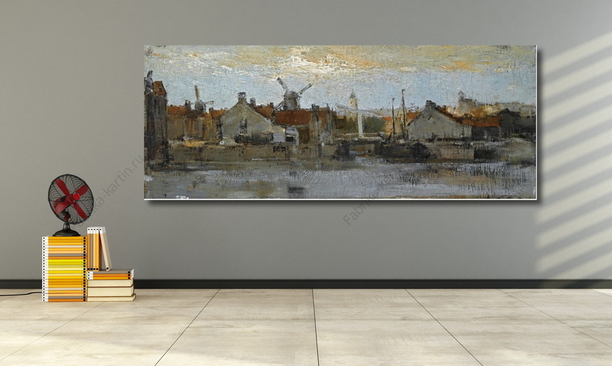 Картина Вид голландского города на набережной