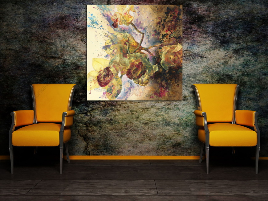 Картина Ветка желтой орхидеи