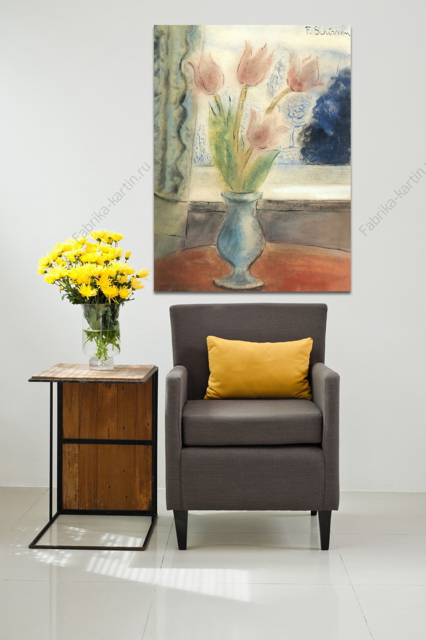 Картина Тюльпаны в синей вазе