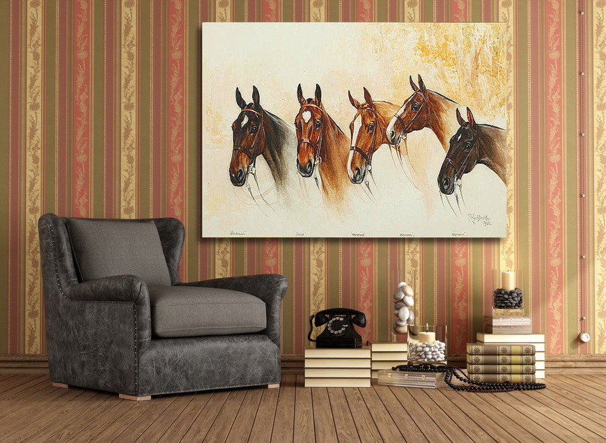 Картина Портрет пять лошадей