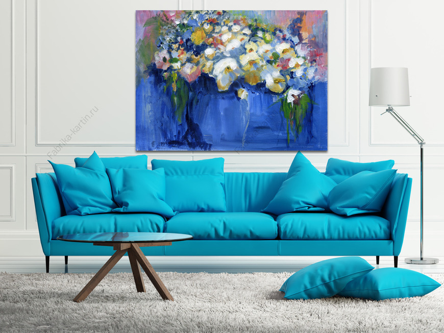 Картина Букет цветов в синей вазе