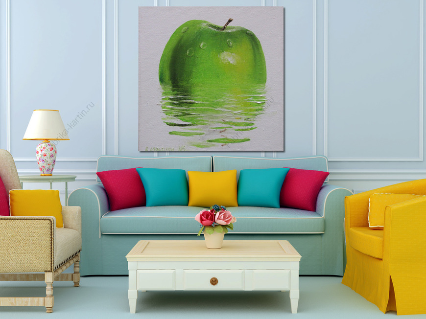 Картина Яблоко в воде