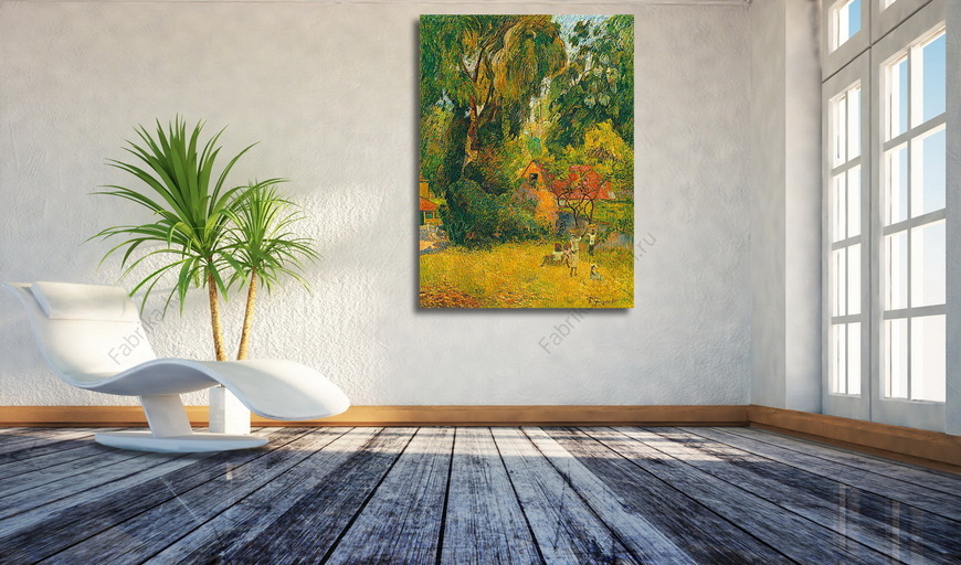Картина Хижины под деревьями