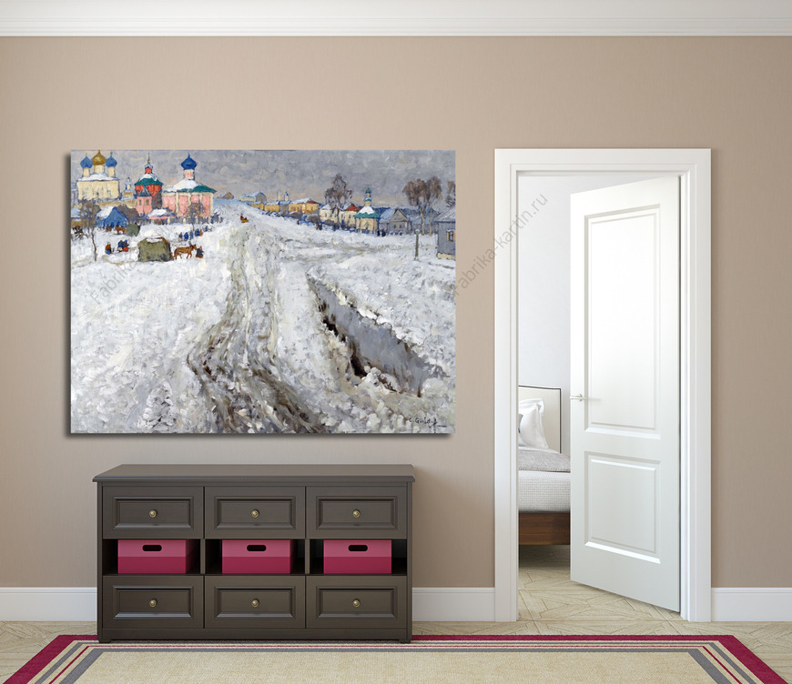Картина Русский город под снегом