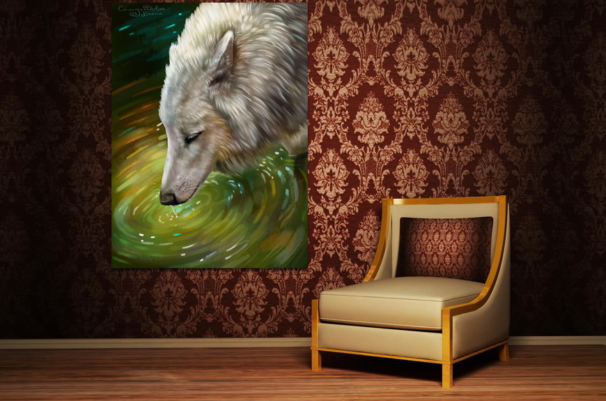 Картина Белый волк