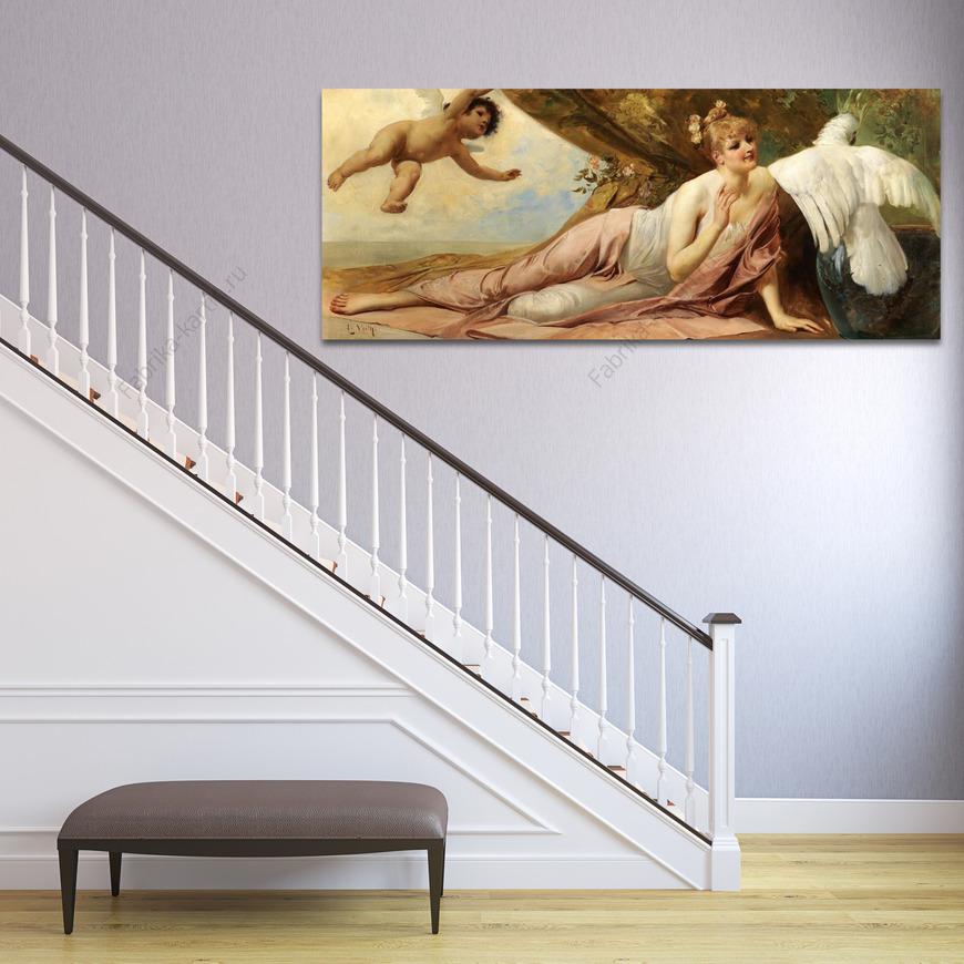 Картина Лежащая красавица с Путто и какаду