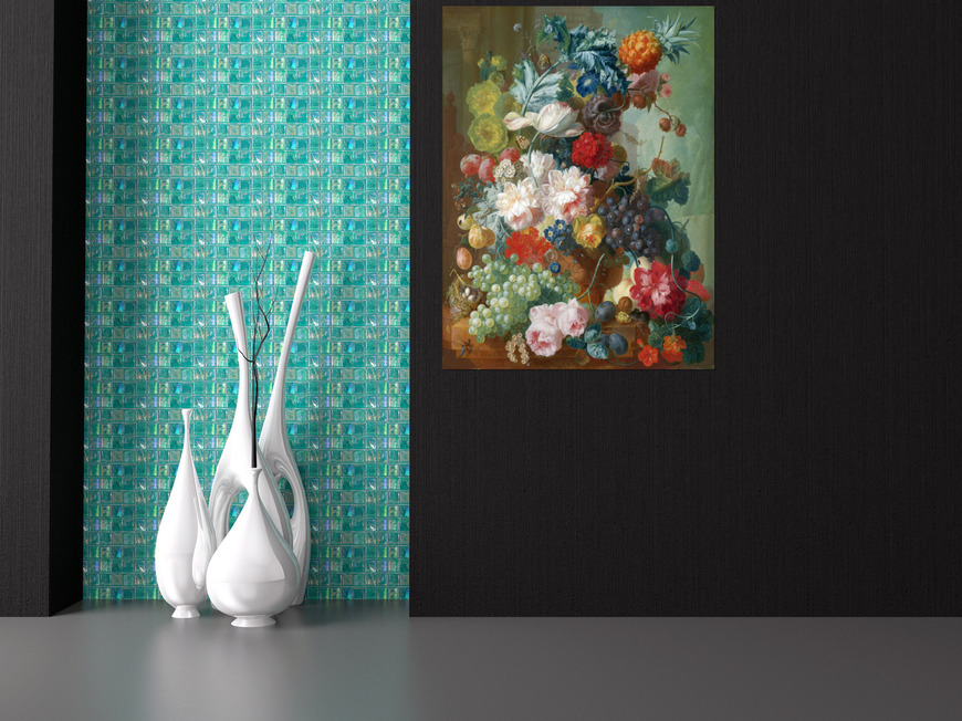 Картина Фрукты и цветы в керамической вазе