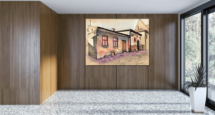 Картина Улочка с стареньким домиком.