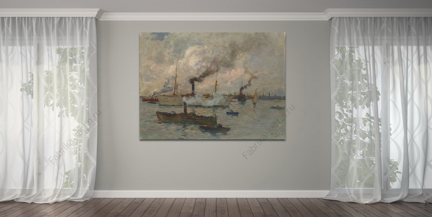 Картина Лодки рядом с портом
