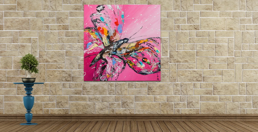 Картина Бабочка на розовом