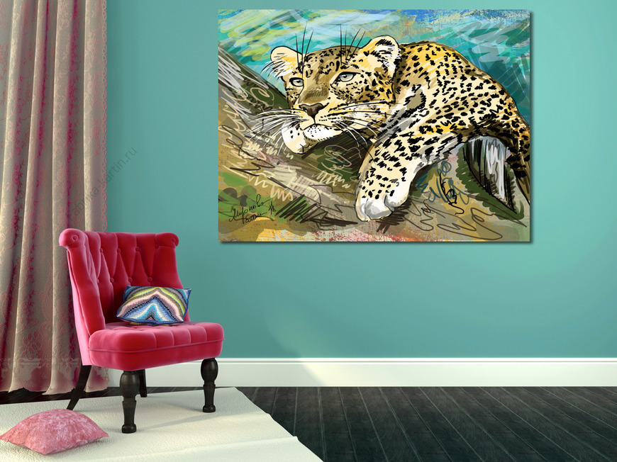 Картина Леопард на дереве