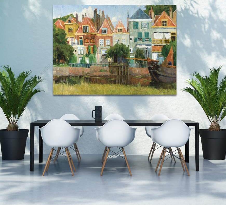 Картина Дома на  канале, Голландия