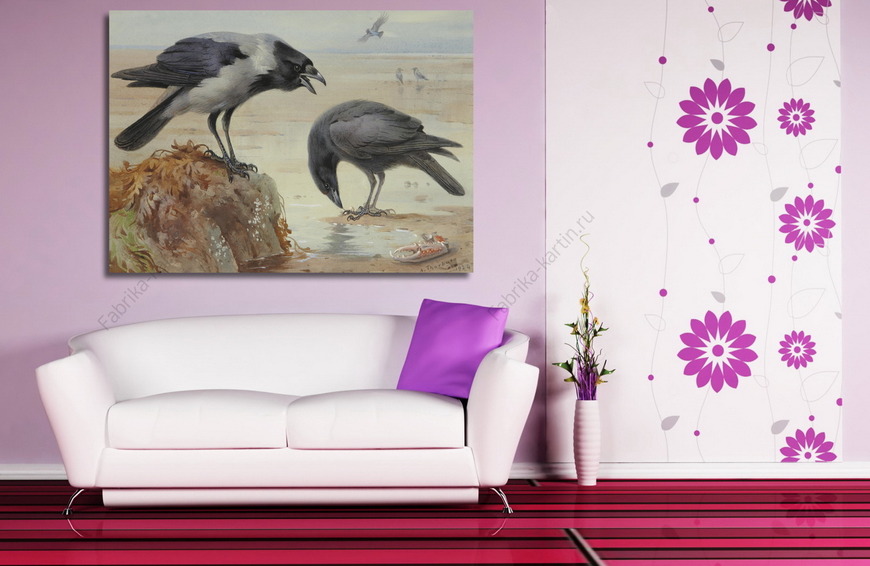 Картина Серая ворона и ворон