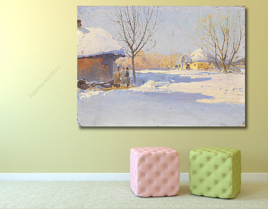 Картина Украинская Деревня зимой