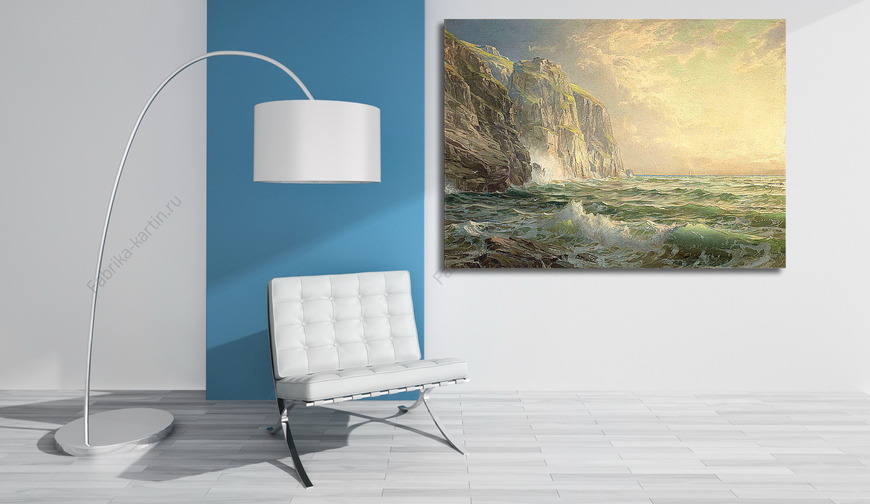 Картина Скалистый утёс с бурным морем Корнуолл