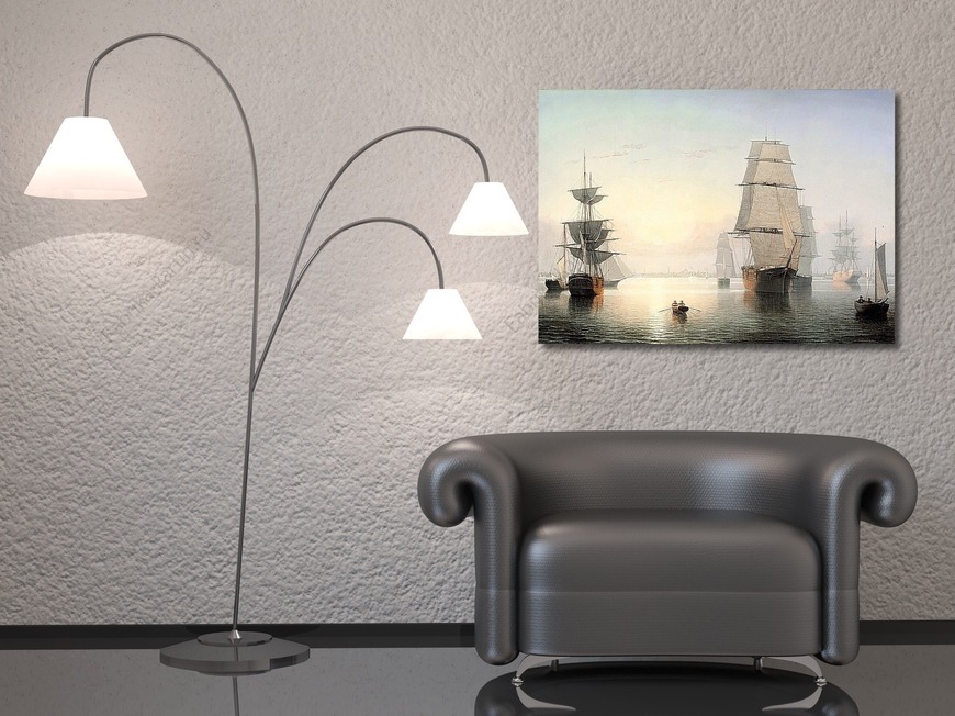 Картина Бостонская гавань на закате
